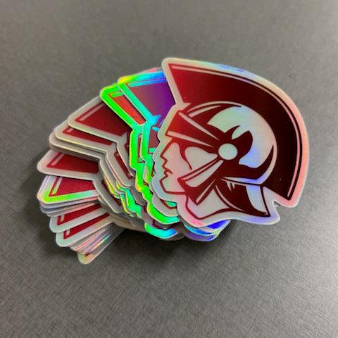 Holographic Trojan Head Sticker