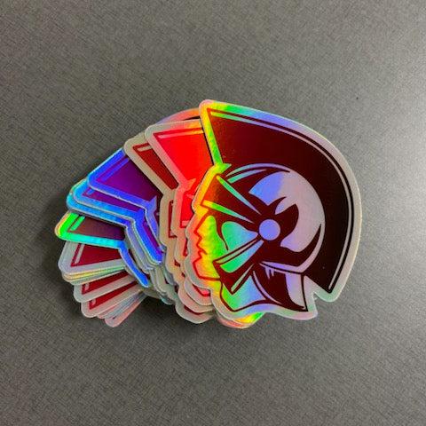 Holographic Trojan Head Sticker