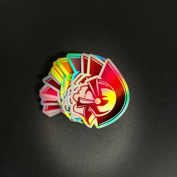 Holographic Trojan Head Sticker