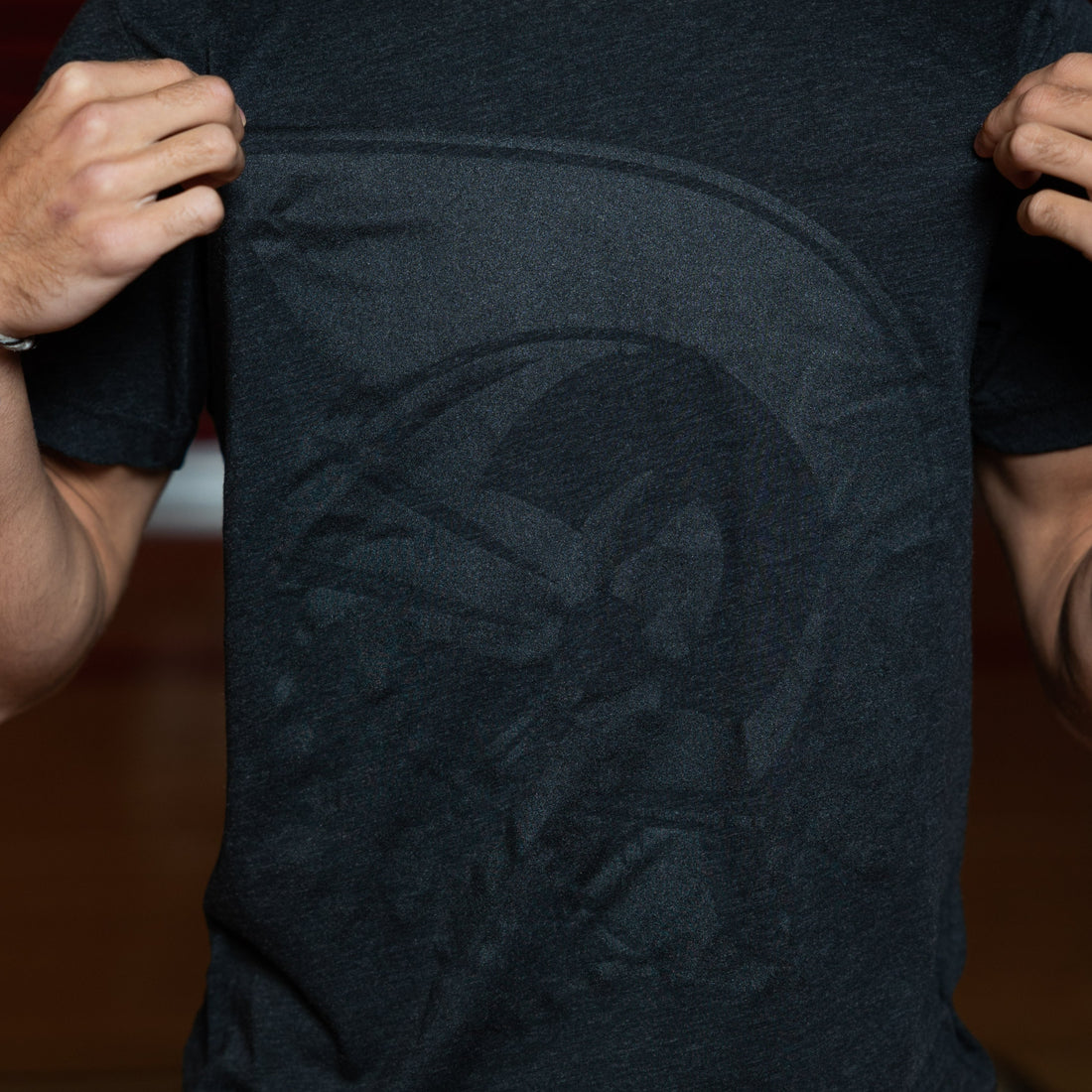 Dark Gray T-Shirt with Black Trojan Head