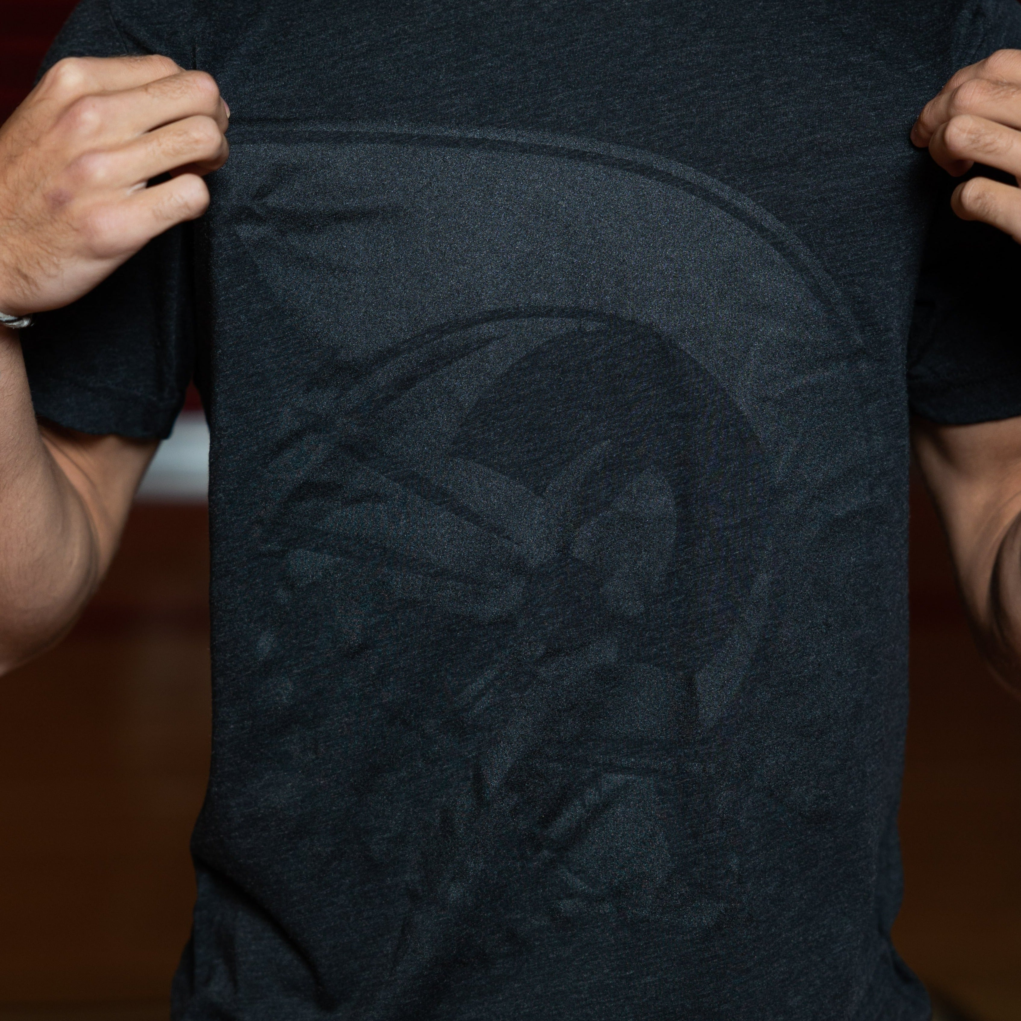 Dark Gray T-Shirt with Black Trojan Head
