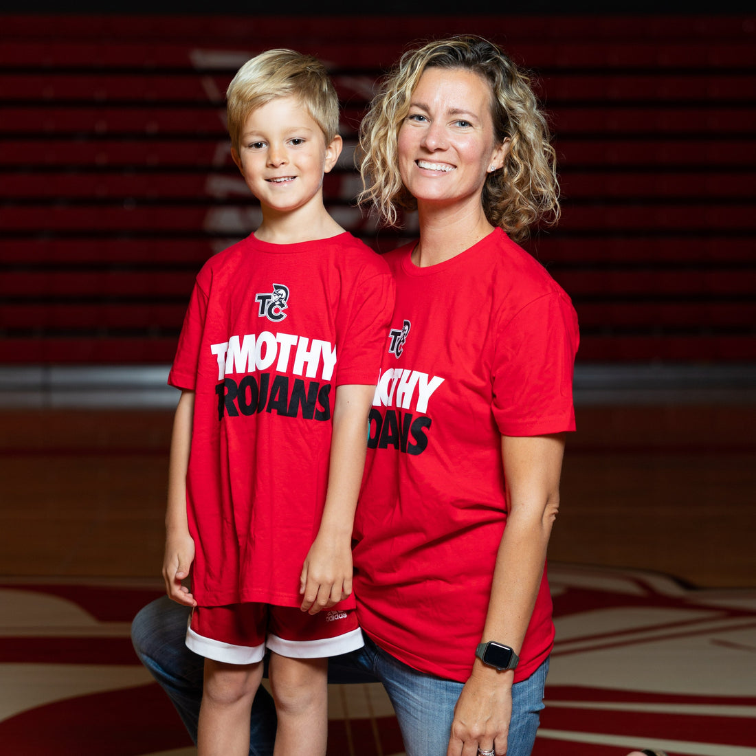 Youth Timothy Trojans T-Shirt (Black or Red)