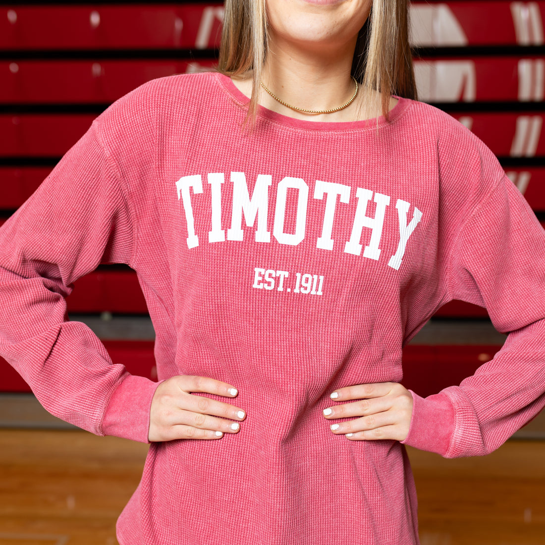 Waffle Crew Sweatshirt (Red)