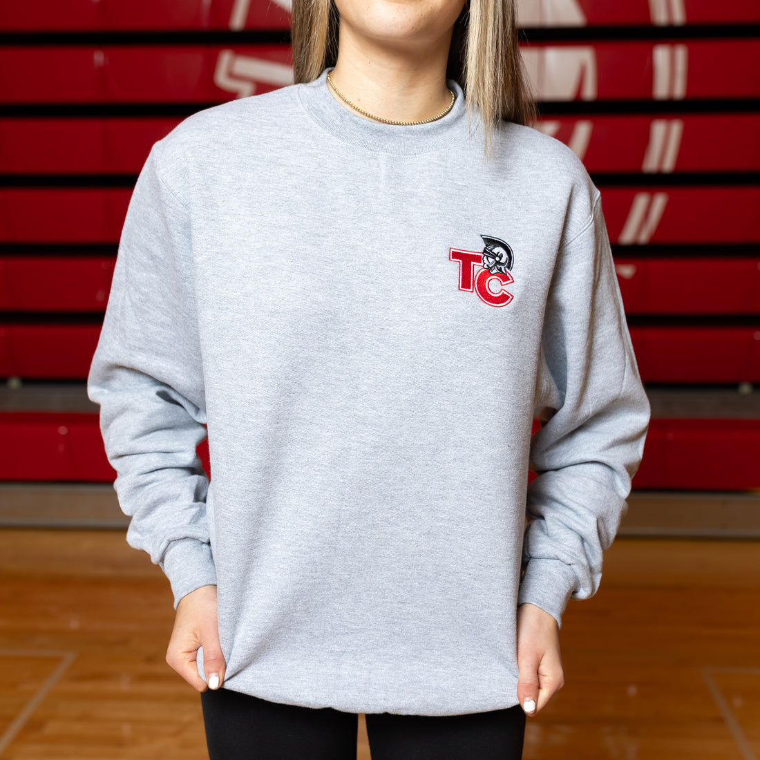 Gray Champion Crewneck with TC Logo