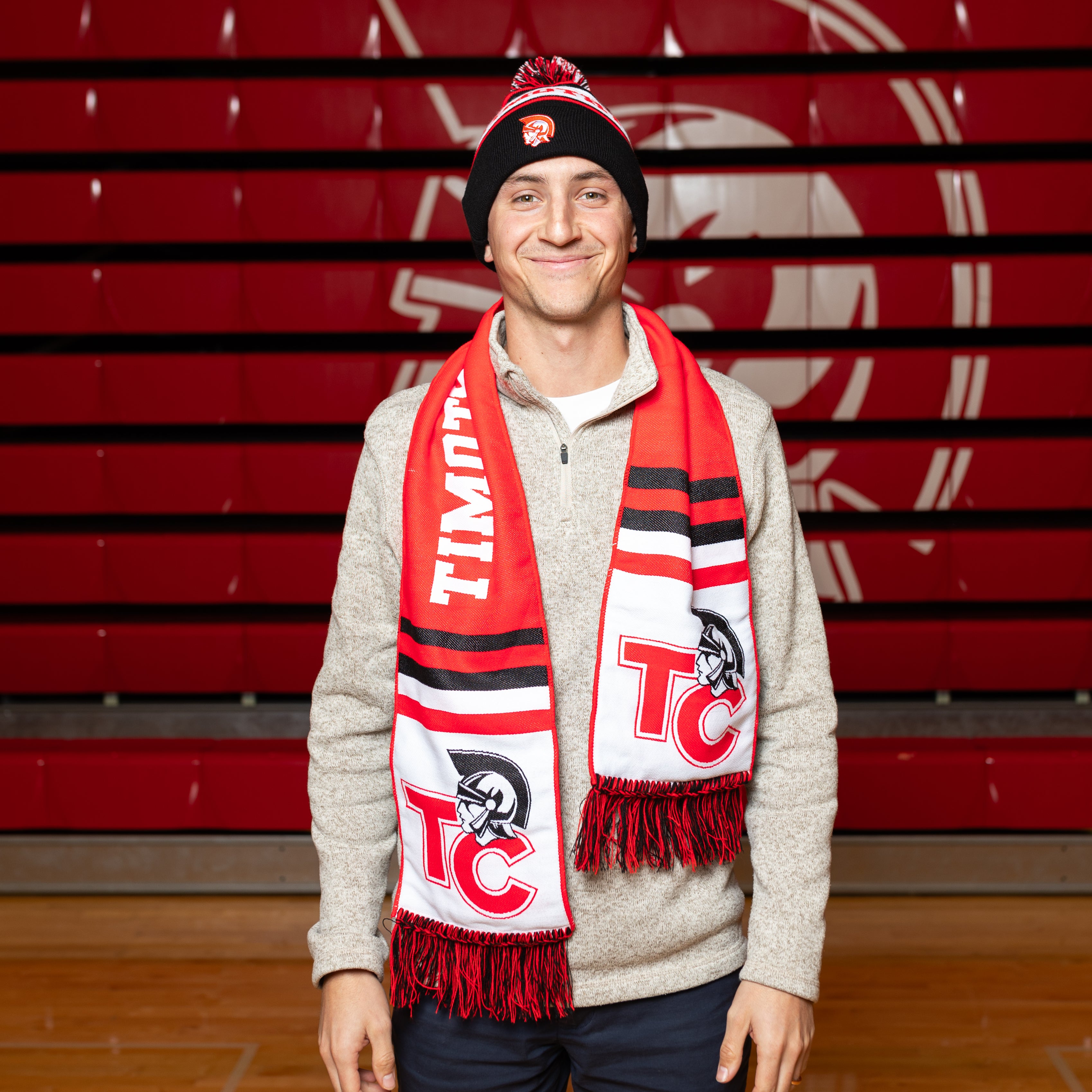 Red and White Winter Scarf