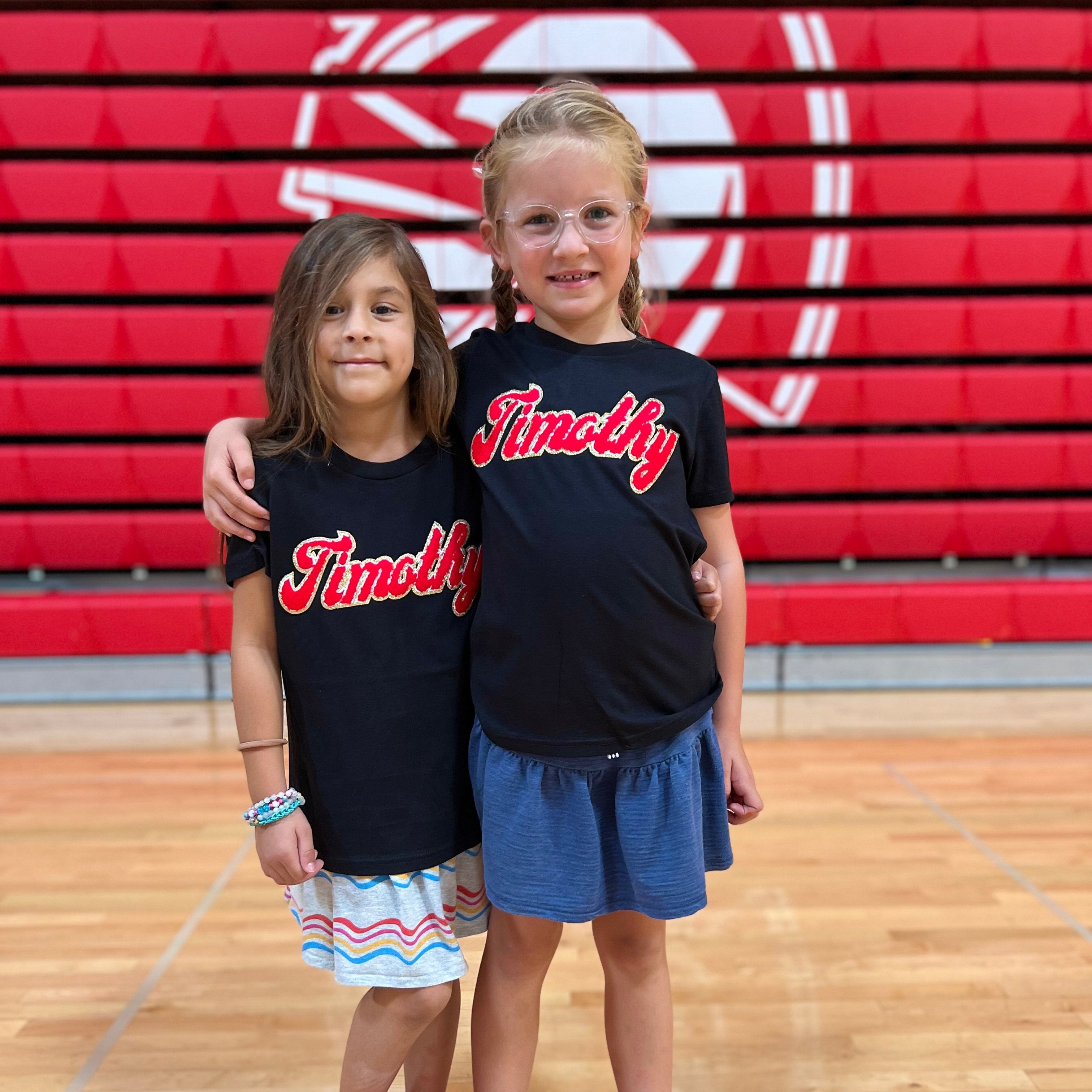 Youth Timothy Chenille Patch T-Shirt (Black or White)