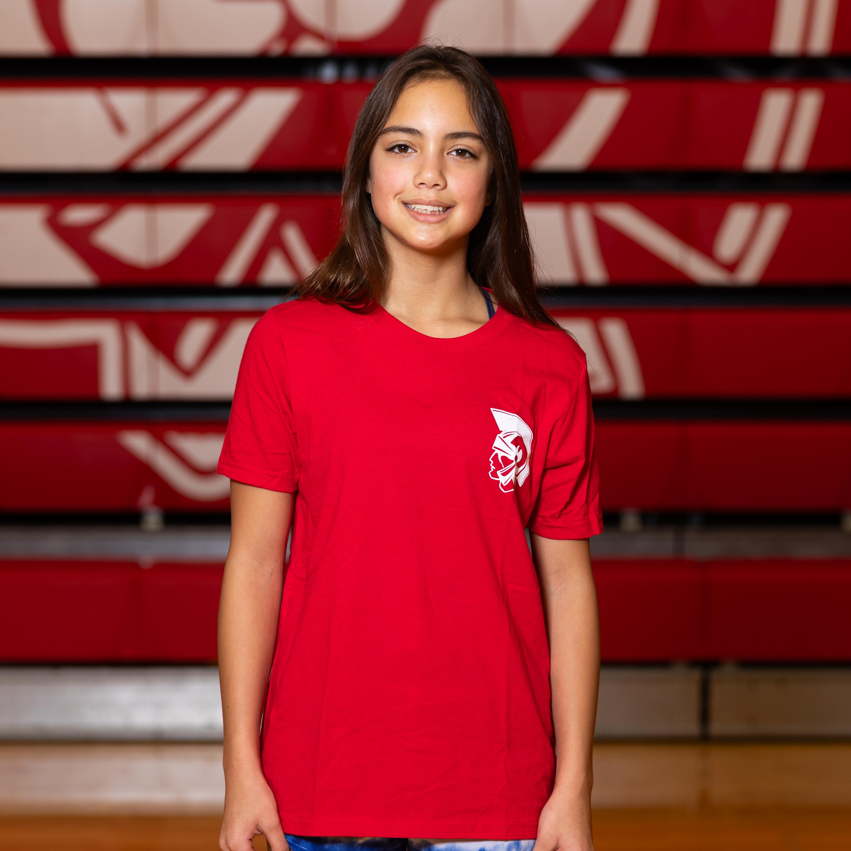 Youth Red or White Trojan Head Tee