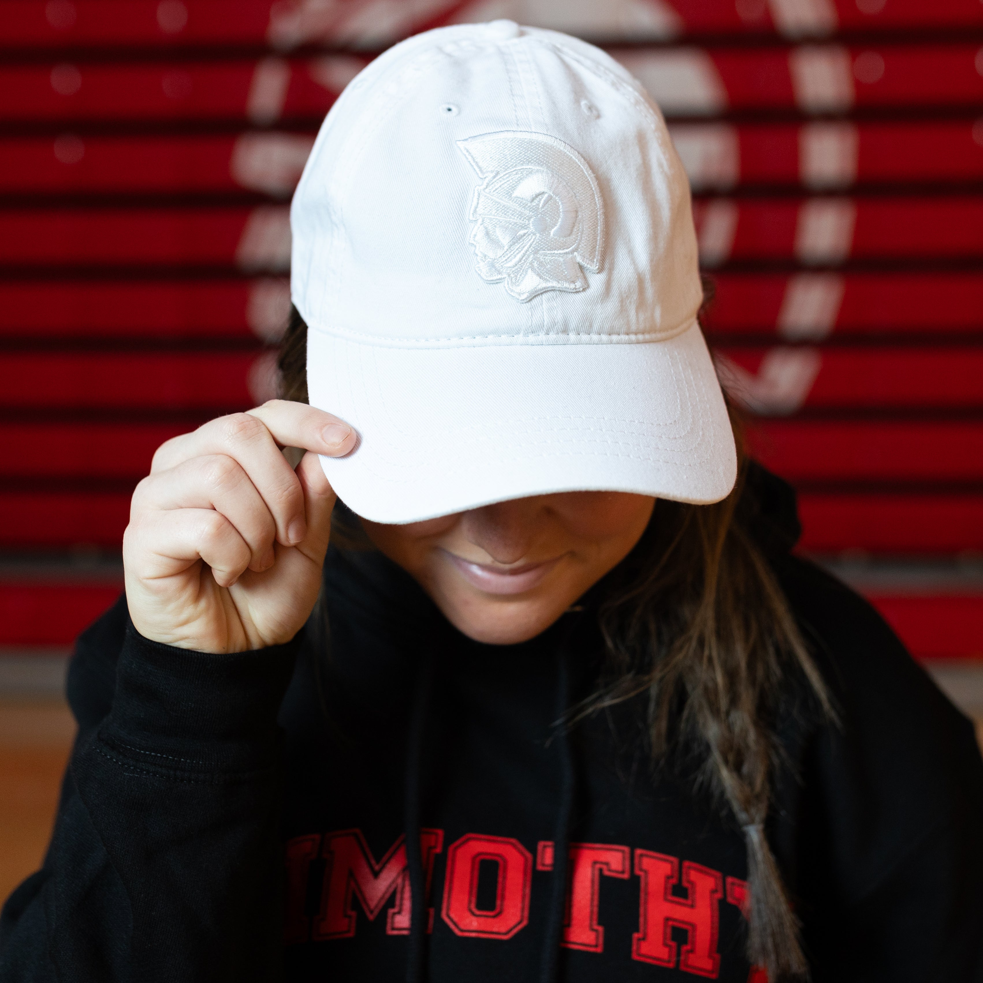 White Trojan Head Hat