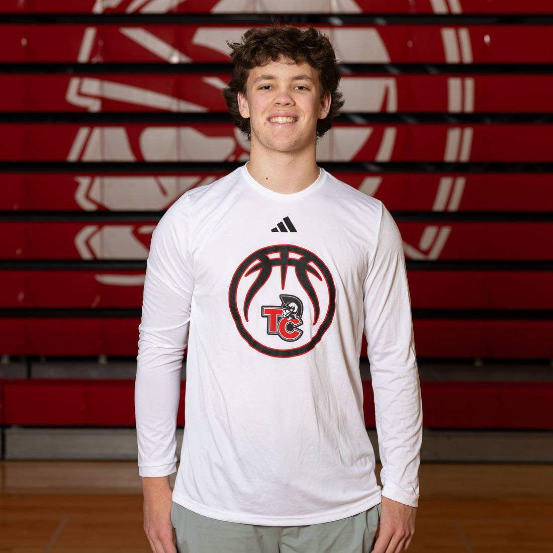 White Adidas Basketball Long Sleeve