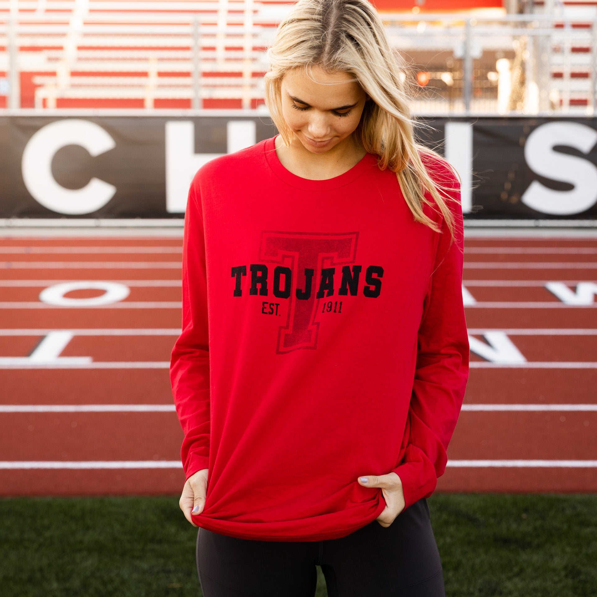 Red Big T Long Sleeve