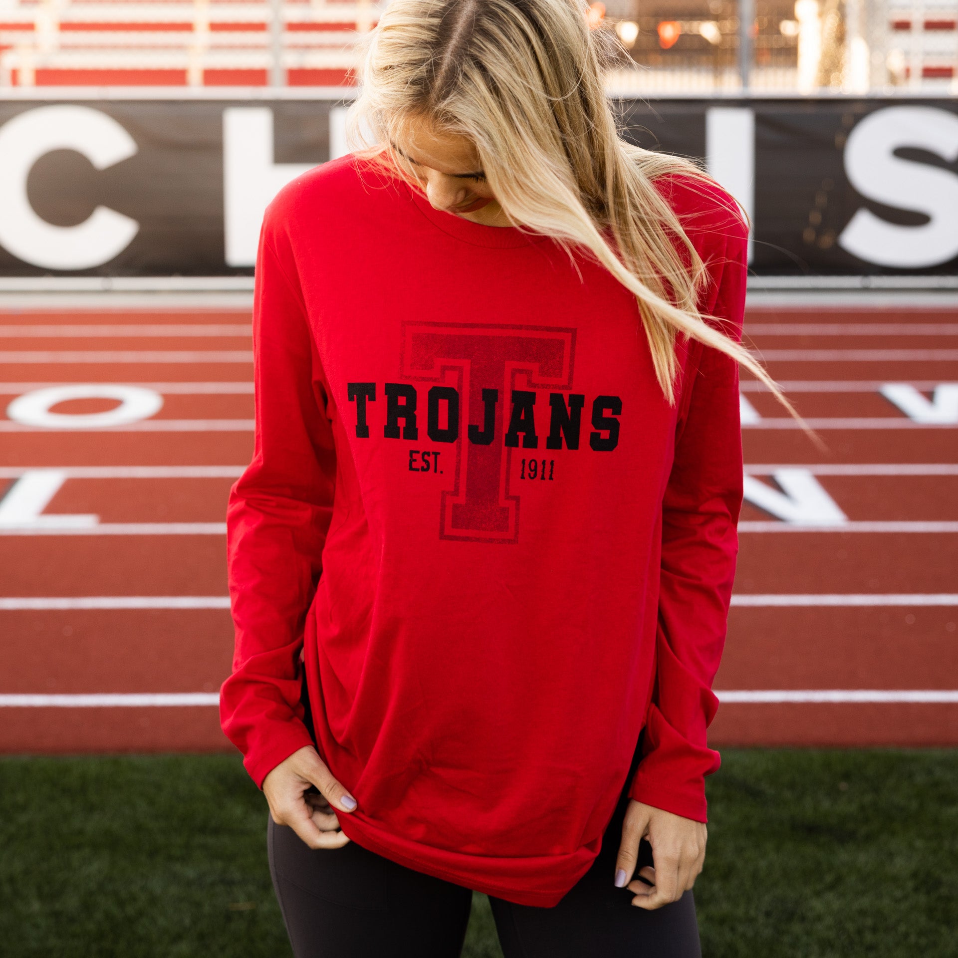 Red Big T Long Sleeve