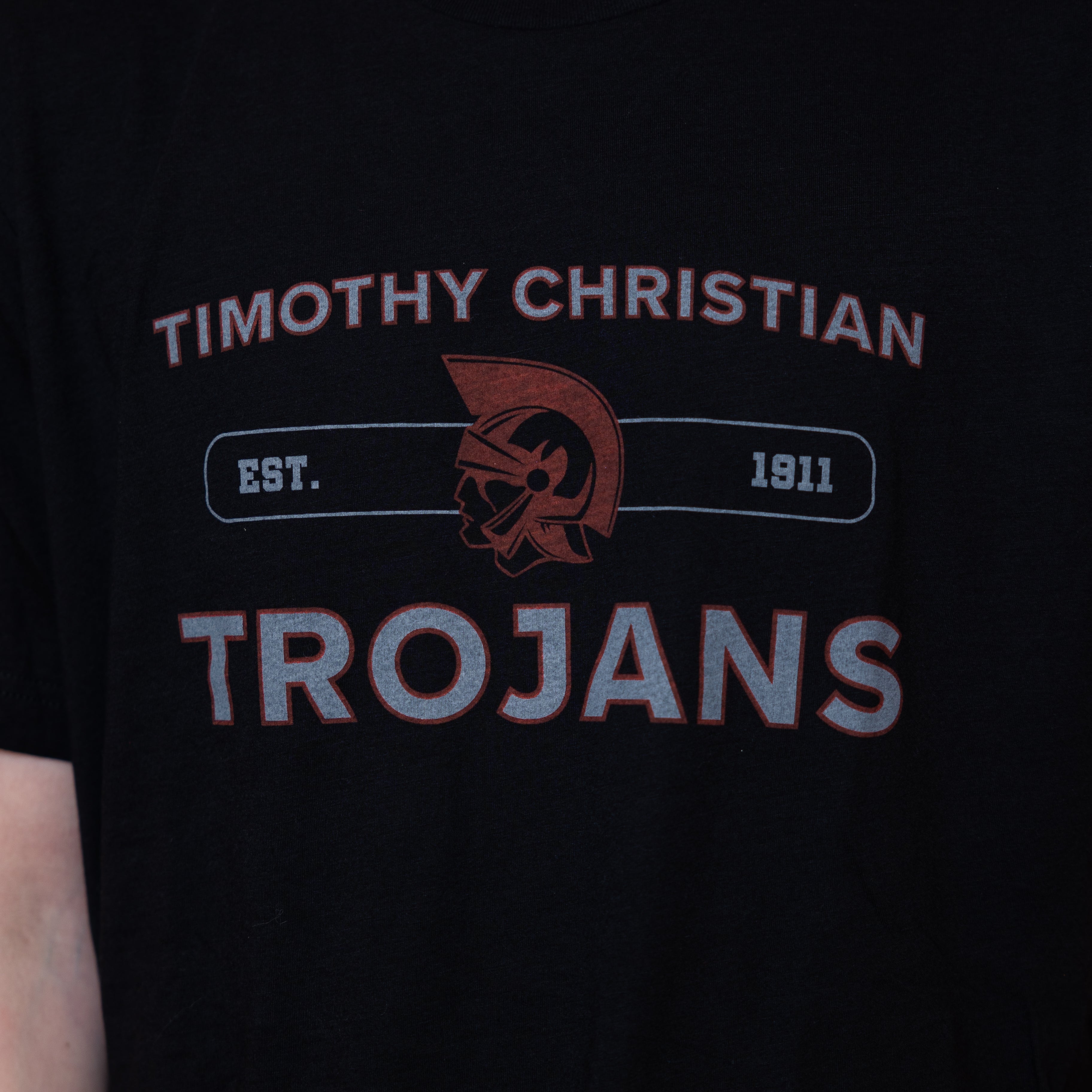 Timothy Christian Trojans Black T-Shirt