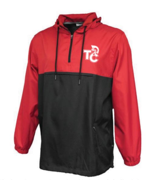 Red and Black Windbreaker Jacket