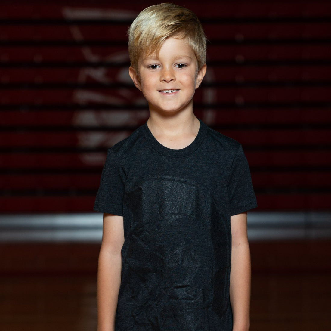 Youth Dark Gray T-Shirt with Black Trojan Head