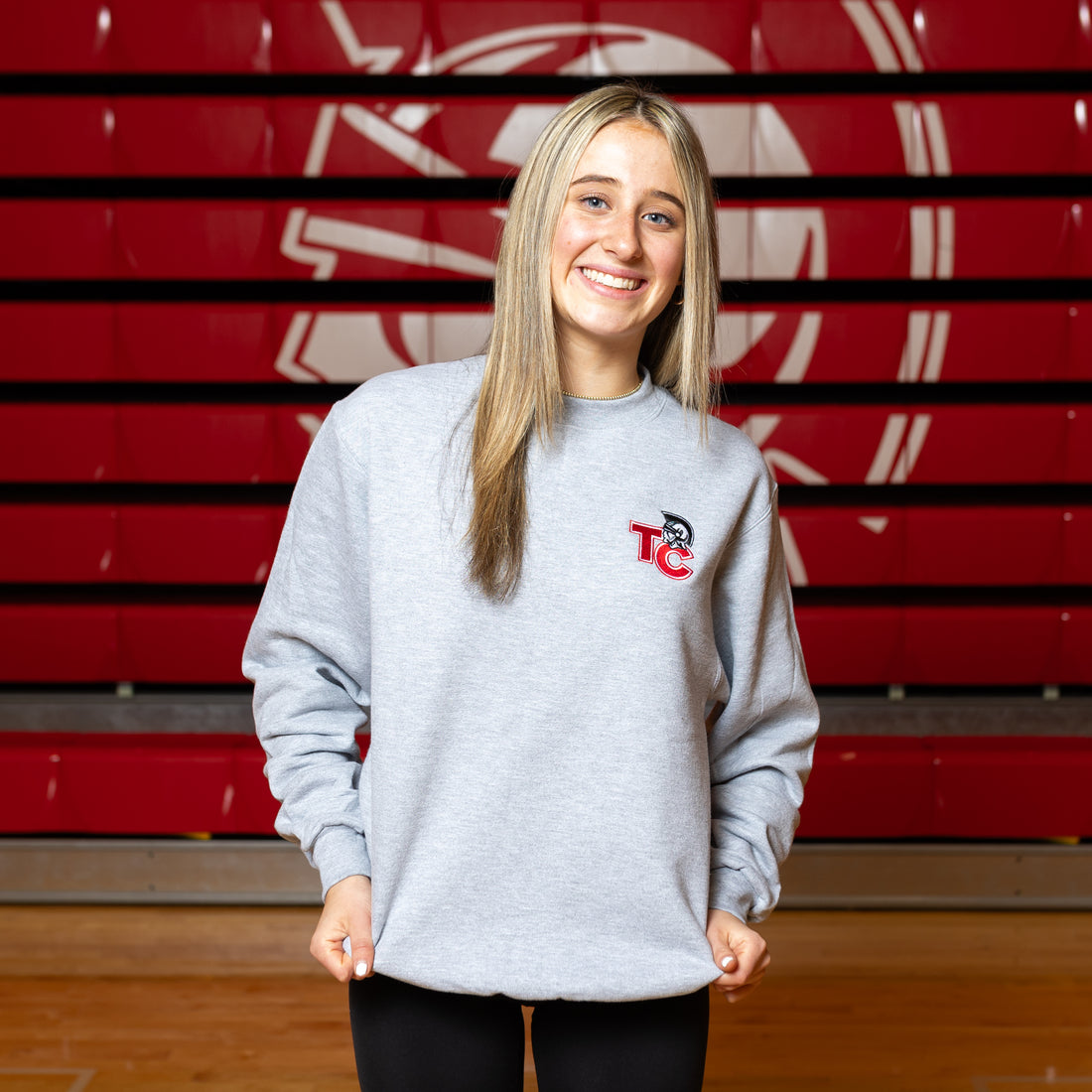 Gray Champion Crewneck with TC Logo