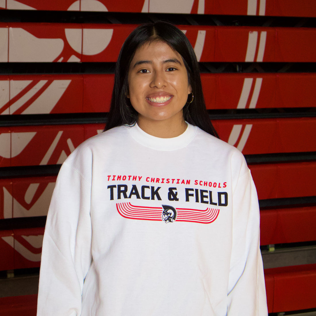 White Track &amp; Field Crewneck