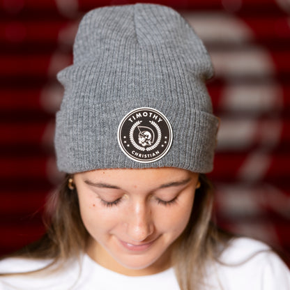 Gray Woven Winter Trojan Head Hat