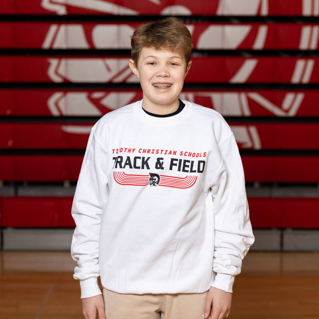 White Track &amp; Field Crewneck