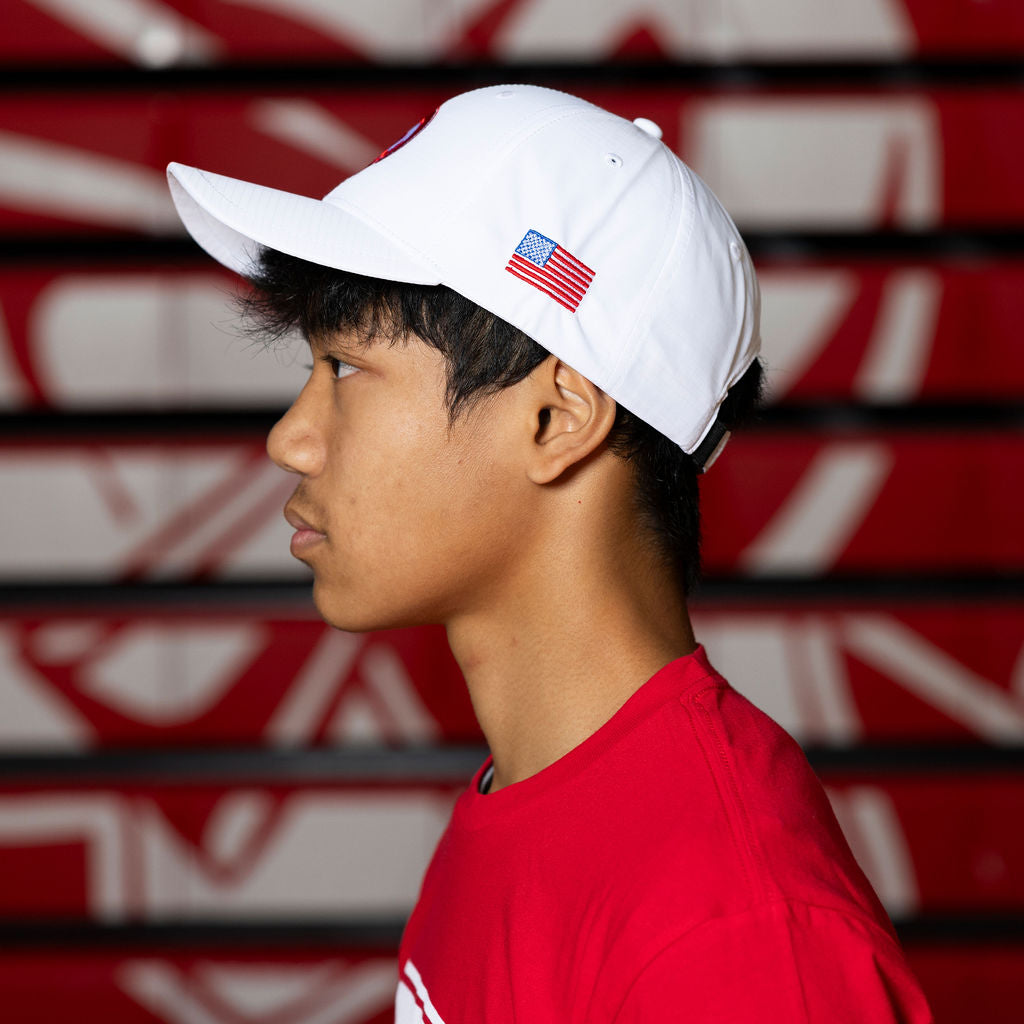 Trojan Head American Flag Hat (Black or White)