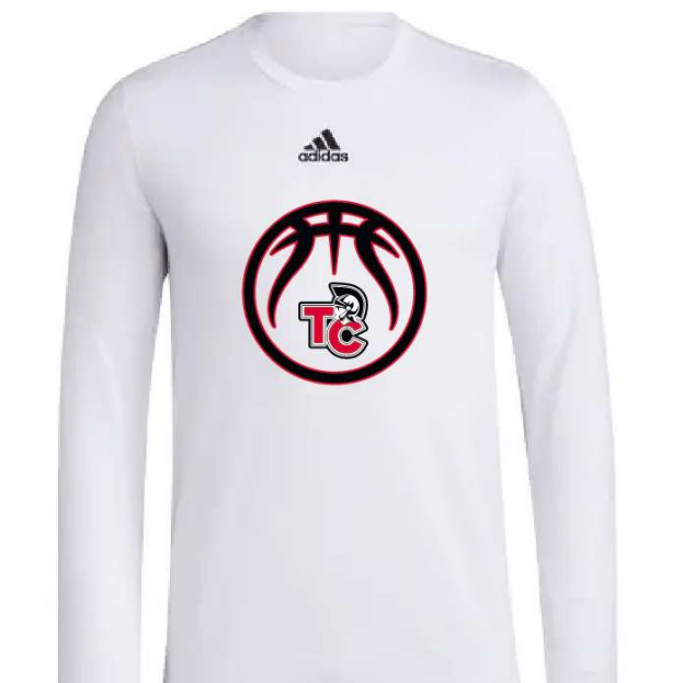 White Adidas Basketball Long Sleeve