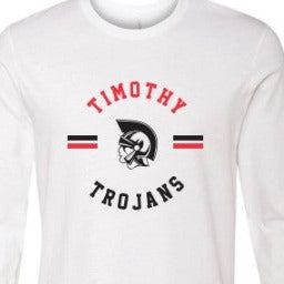 White Timothy Trojans Long Sleeve