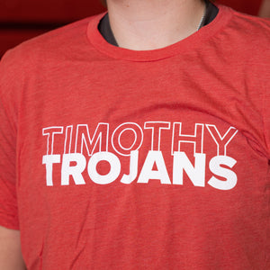 Timothy Trojans Heathered Red T-Shirt