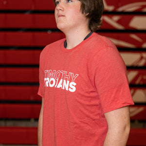 Timothy Trojans Heathered Red T-Shirt