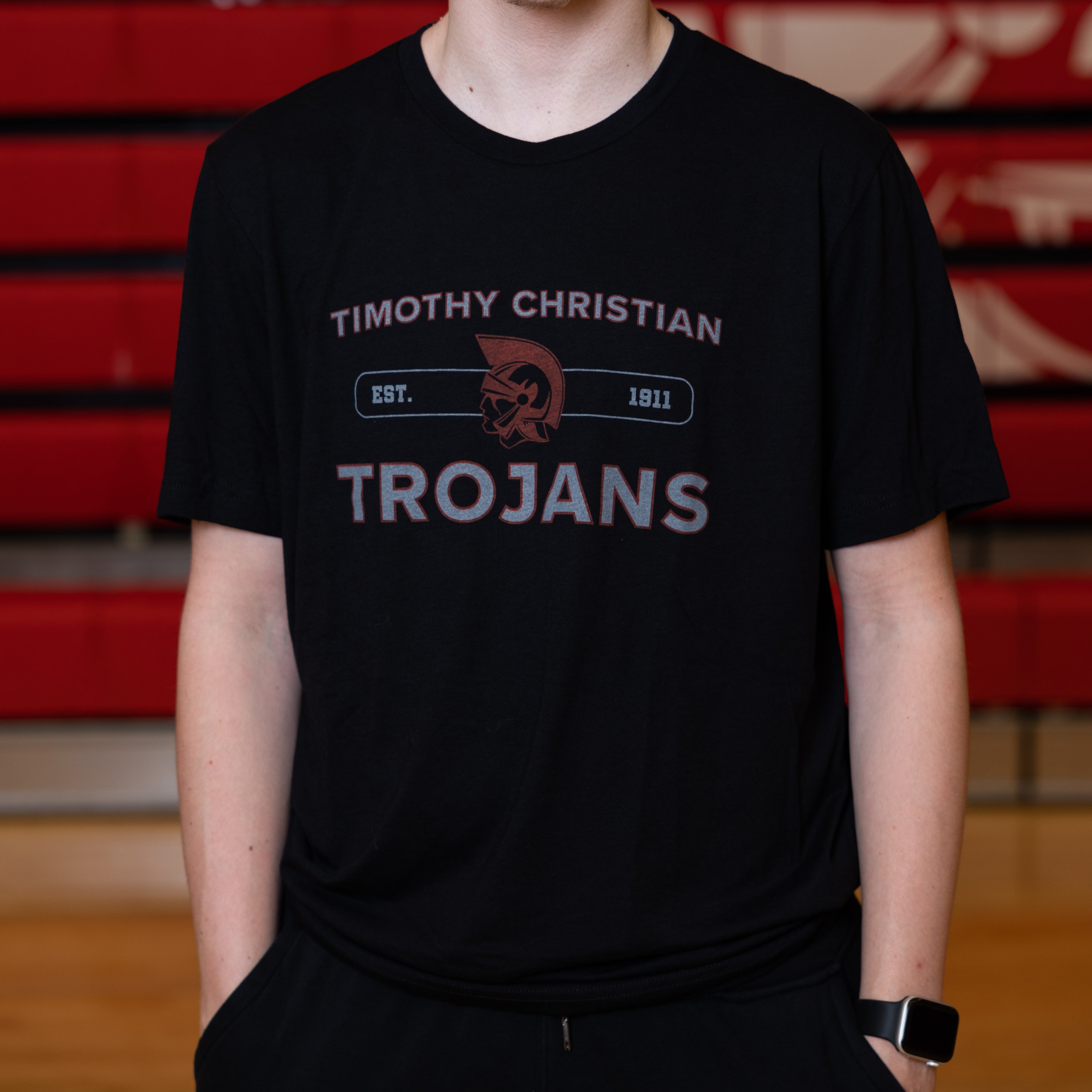 Timothy Christian Trojans Black T-Shirt
