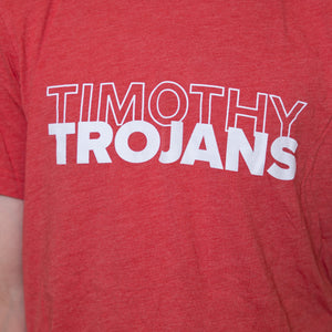 Timothy Trojans Heathered Red T-Shirt
