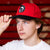Red and Black Trojan Head Baseball Hat