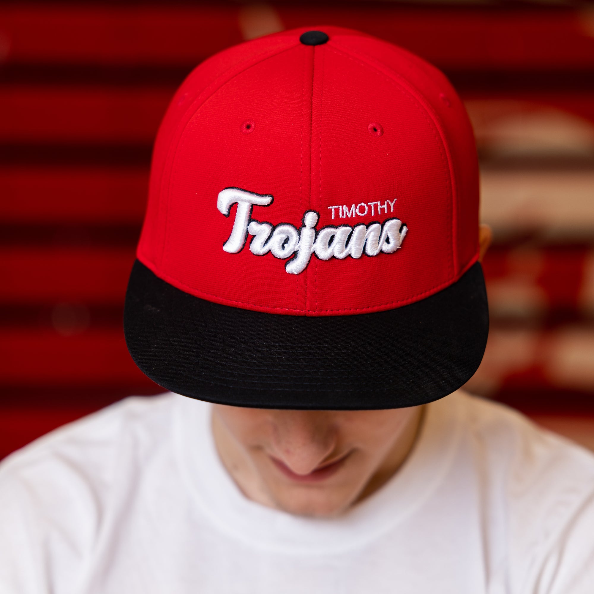 Red and Black "Timothy Trojans" Baseball Hat